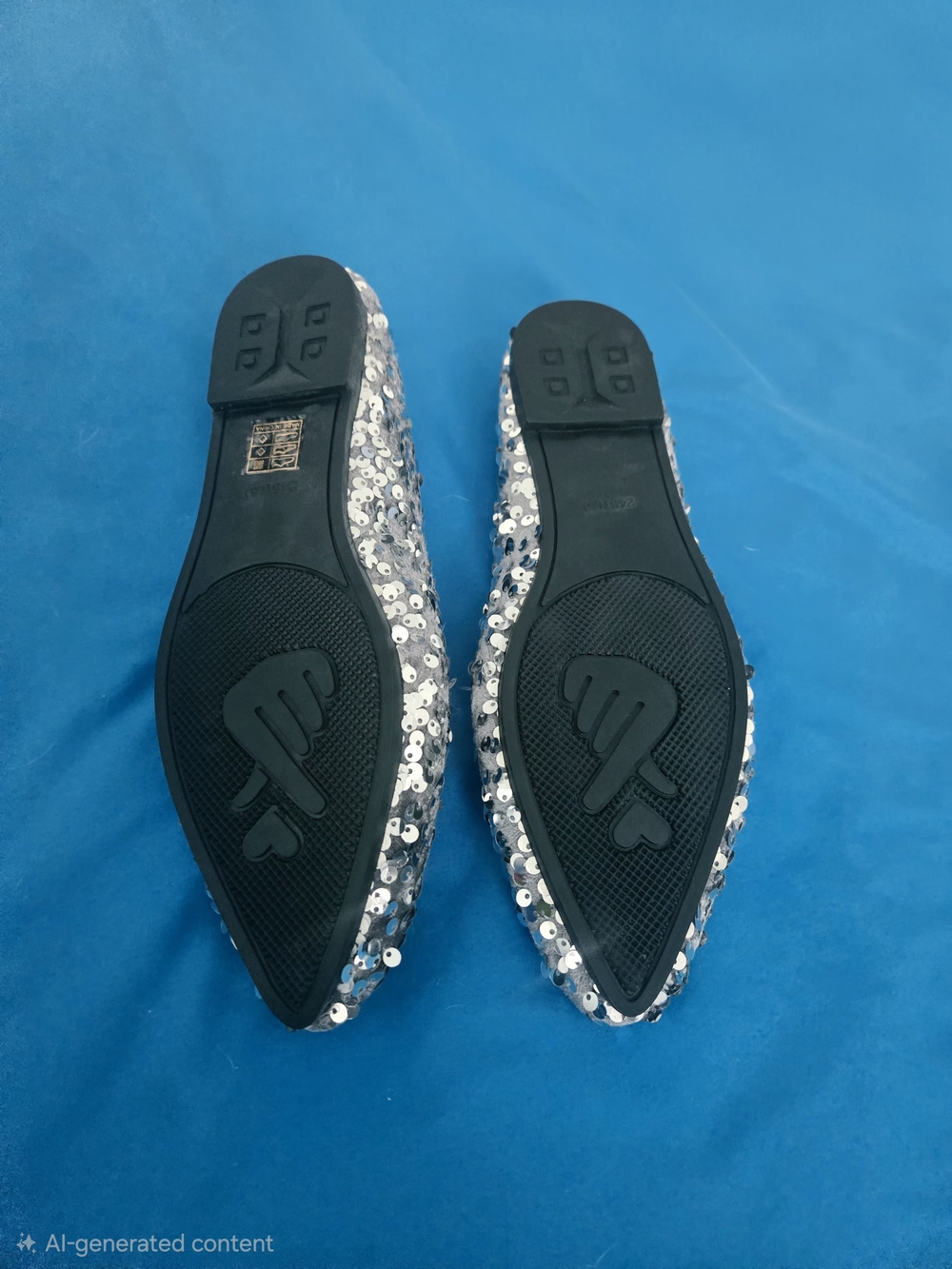 Sequin Pointed Toe Flats in Silver - Unbranded - Picture 2 of 5